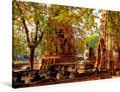 Produktbild von Calvendo  Textil-Leinwand 90 cm x 60 cm quer Buddha Statue im Wat Mahathat, Wittstock Ralf; 7360623