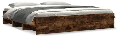 Productafbeelding van vidaXL Bedframe zonder matras, gerookt eikenhout, 200x200 cm, houtvezel