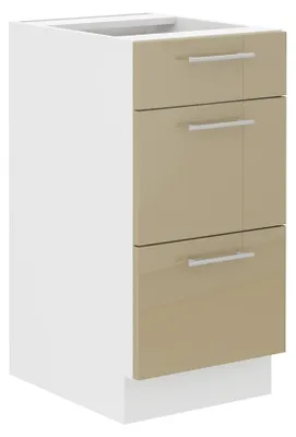 Produktbild von Unterschrank 40 Lara Cappuccino Hochglanz Küchenzeile Küchenblock Soft-Close