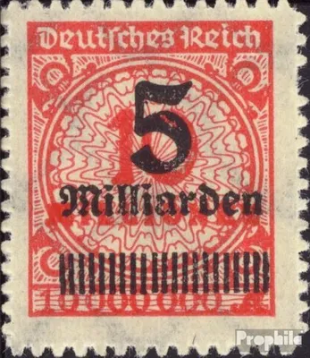 Produktbild von Briefmarken Deutsches Reich 1923 Mi 334B mit Durchstich (stets unperfekt) mit Falz Hochinflation