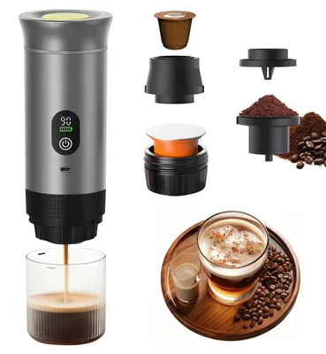 Tragbare Espressomaschine 3-in-1, Mini-Kaffeebereiter mit Akku