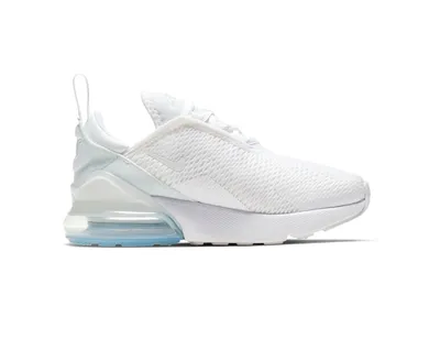 Imagen del producto de Nike Air Max 270, color blanco y plateado (talla para niños) - Talla europea 35