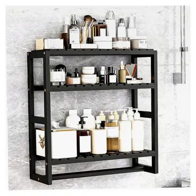 Produktbild von Wandregale für das Badezimmer - Organizer über der Toilette mit Handtuchhaltern und 3 Ebenen