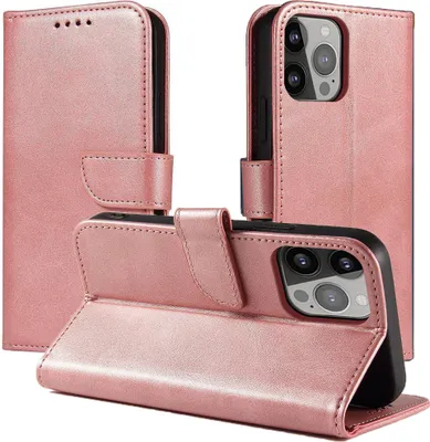 Produktbild von Magnet Etui Elegantes Etui Mit Klappdeckel Und Standfunktion Iphone 13 Pro Rosa