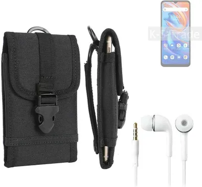 Produktbild von K-S-Trade Holster Schutz Hülle kompatibel mit UMIDIGI A13S Gürteltasche Handy Hülle Tasche outdoor Seitentasche schwarz 1x + Kopfhörer
