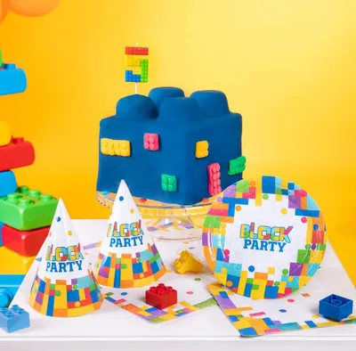 Produktbild von Pappteller Geburtstagsparty Blöcke 18 cm