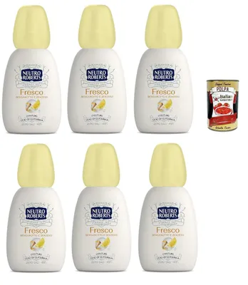 Produktbild von Neutro Roberts, Deodorant Deo Vapo Fresco, Bergamotte und Ingwer, Ohne -Aluminiumsalze mit reinem Glycerinöl, 6x 75 ml, Ohne gas 48H + Italian Gourmet polpa 400g