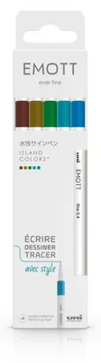 Produktbild von Uni-ball Fineliner Set Island Farben 5 Stück micro 0,4 mm kreativ