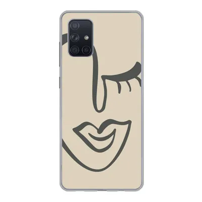 Produktbild von MuchoWow® Handyhülle Schutzhülle Hülle für Samsung Galaxy A51 Frau - Gesicht - Kunst Silikon Softcase Handy Hülle - Schutzabdeckung