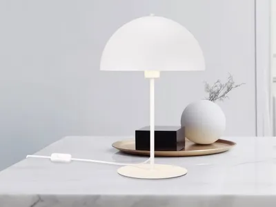Produktbild von Große LED Tischleuchte Höhe 45cm Pilzlampe Weiß für Wohnzimmer & Schlafzimmer