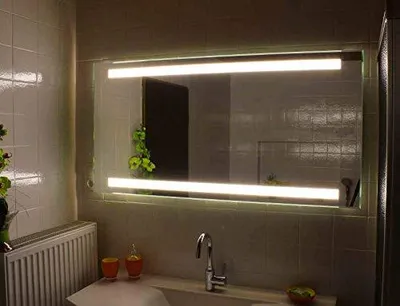 Produktbild von LED Badspiegel mit Beleuchtung in 5mm Stärke und Polierter Kante Wandspiegel Lichtspiegel Forte Square II - 70 x 50 cm