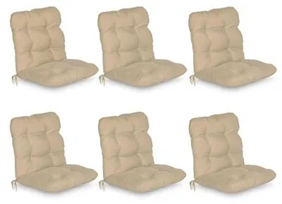 Image de Beautissu Lot de 6 coussins pour fauteuils à dossier bas Flair NL, 100 x 50 x 8 cm, naturel