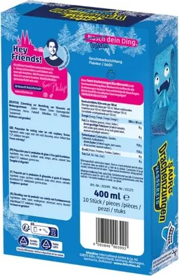 Produktbild von Saure Drachenzungen Wassereis Set – 1x Klassisch + 1x Blau – 2x 400ml – Fruchtig, frech & extra sauer –+Heartforcards Versandschutz
