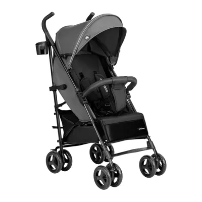 Image de Poussette Tulano Davos 35 avec fonction couchage, capote XXL, repose-pieds, couvre-jambes, moustiquaire, gris-noir