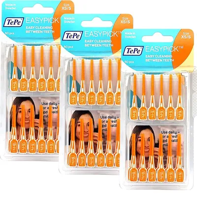 Produktbild von 3x TePe Easy Pick XS/S orange 3x 60 Stück