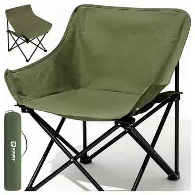 Immagine prodotto di Sedia da campeggio Epifit, sedia pieghevole GO300 verde kaki, pieghevole, portata fino a 120 kg, sedia da pesca per esterni