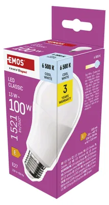 LED žárovka Classic A60 / E27 / 13 W (100 W) / 1521 lm / studená bílá