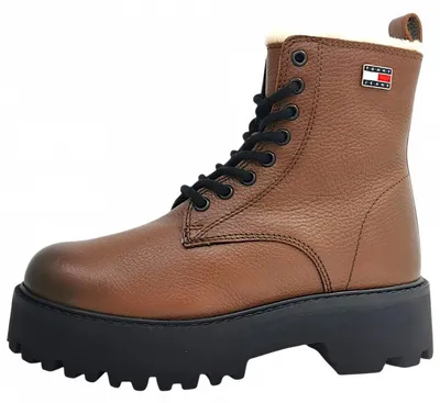 Image de Bottes plateforme Tommy Hilfiger TJW, chaussures pour femmes, lacets, couleur marron