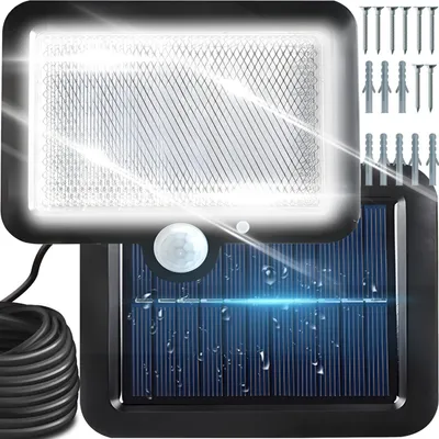 Zdjęcie produktu dla Lampa solarna zewnętrzna z czujnikiem ruchu zmierzchu 108 LED 2200 W