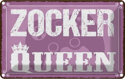 Produktbild von vianmo Blechschild 12x18 cm Zocker Queen Konsole Gamer
