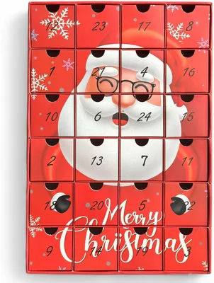 Immagine prodotto di Calendario dell'Avvento Babbo Natale - 24 scomparti - Calendario natalizio con motivo natalizio