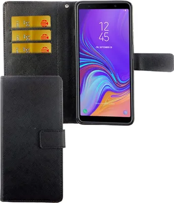 Produktbild von Samsung Galaxy A9 2018 Tasche Handy Hülle Schutz-Cover Flip-Case mit Kartenfach  Schwarz