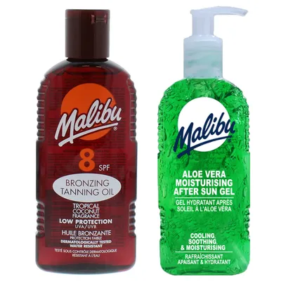Produktbild von Malibu Bräunungsöl SPF8 200 ml + Aloe -Gel nach der Bräunung von 200 ml