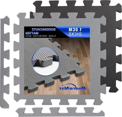 Produktbild von Famanu Trainingsmatte Schutzmatte Puzzlematte für Fitnessbereich - Grau - 30x30x1cm - 18 Stück