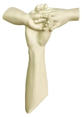 Friedenskreuz 5 cm, handbemaltes Holz, religiöser Artikel