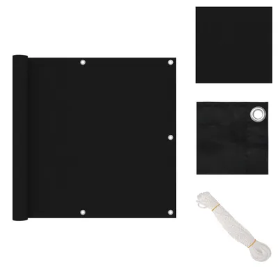 Obrázek produktu pro vidaXL Balkonová zástěna černá 90x500 cm Oxford tkanina - Slunečníky a slunečníky