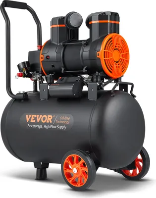 Produktbild von VEVOR Silent Druckluftkompressor 2800U/min Flüsterkompressor 70dB Ölfreier Kompressor mit 2 Rädern 35L Druckbehälter 6-8Bar 1800W (2,5PS) 3,5MPa Autoreparaturen Sprühlackierung Holzarbeiten