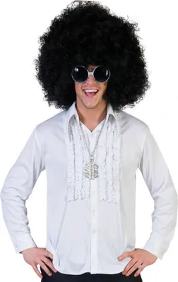 Produktbild von Rüschenhemd Hemd 70er Jahre Karneval Disco weiss 56-58