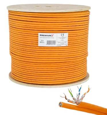 Produktbild von PremiumX 250m CAT 7 Netzwerkkabel Duplex LAN Kabel Ethernet Datenkabel