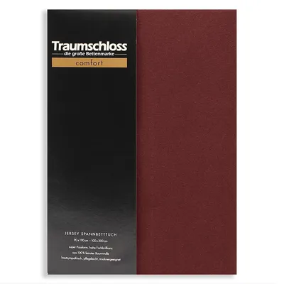Produktbild von Traumschloss Comfort Jersey Spannbettlaken 180-200 x 200 cm bordeaux 100% Baumwolle