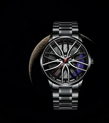 Produktbild von Felgenuhr Sportwagen Uhr, Dreidimensionales Felgendesign, (Uhr mit Armband), 3D Felgendesign, Quarzuhr