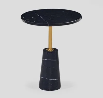 Immagine prodotto di Tavolino rotondo nero di design tavolino in acciaio inox stile arredamento