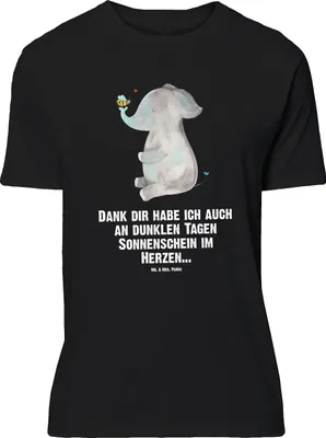 Produktbild von Mr. & Mrs. Panda Größe XL T-Shirt Elefant Biene - Schwarz - Geschenk, Lustige Sprüche, mit Spruch, Tshirt, Jahrestag, Shirt, Liebesspruch, Hochzeitsgeschenk, Liebe