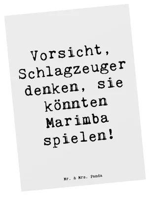 Produktbild von Mr. & Mrs. Panda Postkarte Spruch Marimba Humor - Weiß - Geschenk, Percussion, Lernen, Schlaginstrument, Musikinstrument, Postkarten, Ansichtskarte, Instrument, bildkarte