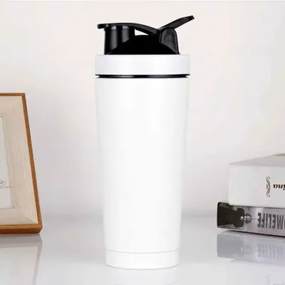 Produktbild von Protein Shaker Edelstahl 750 ML Shaker aus Metall in Weiß