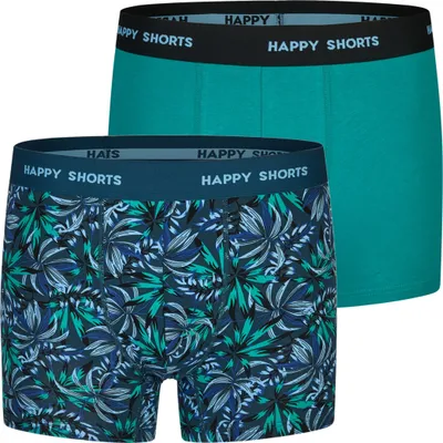 Produktbild von 2 Happy Shorts Jersey Trunk Herren Boxershorts Pant Palme Grün - Farbe: Dschungel - Jungle, Grösse: XL