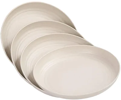 Image de Lot de 4 assiettes en plastique réutilisables de 20 cm, idéales pour les pique-niques et les fêtes