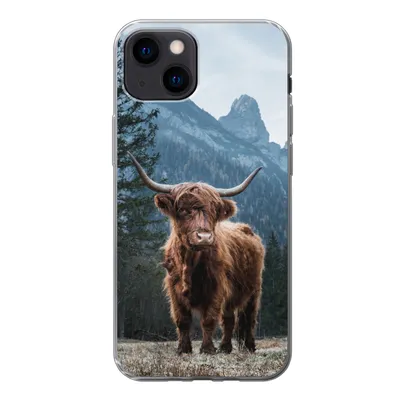 Produktbild von MuchoWow® Handyhülle Schutzhülle Hülle für iPhone 13 mini Schottische Highlander - Tiere - Landschaft Silikon Softcase Handy Hülle - Softcase