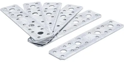 Image de Assortiment de Tôles d Acier Perforées 4 pcs 200 x 60 x 2 mm - Acier Résistant et Polyvalent - D-Work