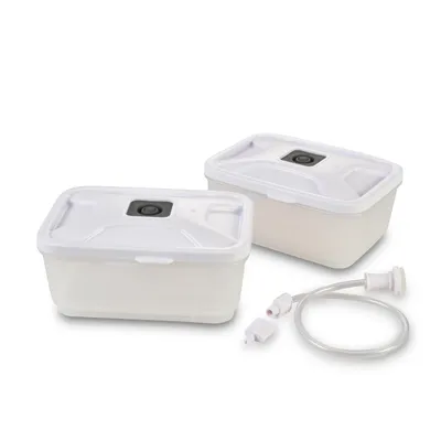 Produktbild von Solis Lunch Boxen für Vakuumierer, 2 Stück, mit Schlauchanschluss-Set, je 600 ml