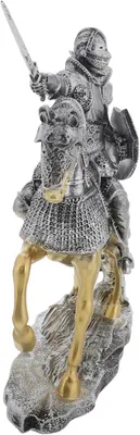 Imagen del producto de Figura vintage de caballero, hecha de resina, ideal para decorar escritorios y hogares