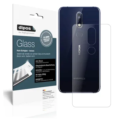 Produktbild von 2x Schutzfolie für Nokia 7.1 Plus Rückseite matt - Anti-Shock 9H Folie Glass