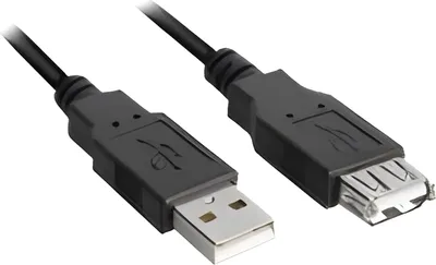 Produktbild von USB 2.0 Verlängerungskabel, USB-A Stecker > USB-A Buchse (schwarz, 1,0 Meter, doppelt geschirmt)