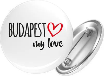 Produktbild von Huuraa Button Budapest my love 59mm rund mit Sicherheitsnadel Ansteckbutton Geschenkidee