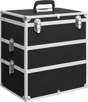 Produktbild von Kosmetikkoffer 37x24x40 cm Schwarz Aluminium , Schminkkoffer Design 2024