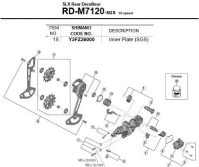 Immagine prodotto di Shimano Rd-m7120 Y3fz26000 Piastra gabbia interna nera Nero Taglia unica